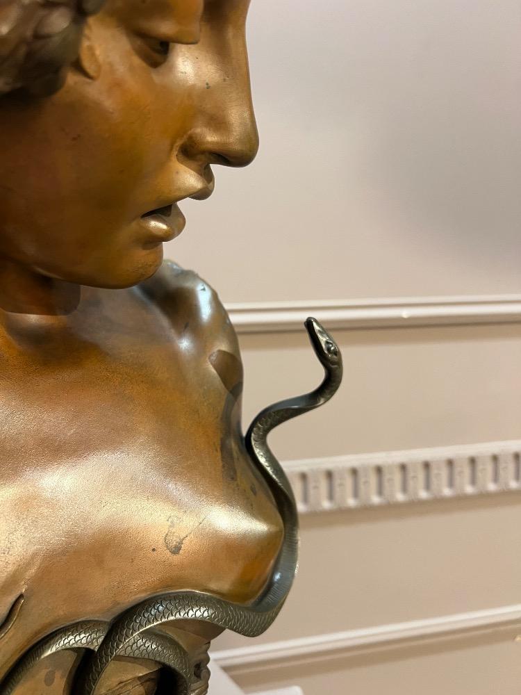 Cleopatra bronze bust signed Isodore De Rudder