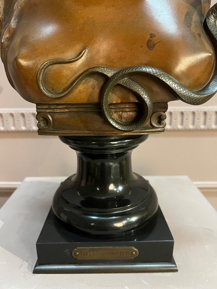 Cleopatra bronze bust signed Isodore De Rudder