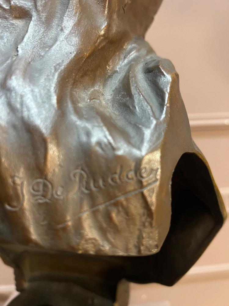 Cleopatra bronze bust signed Isodore De Rudder