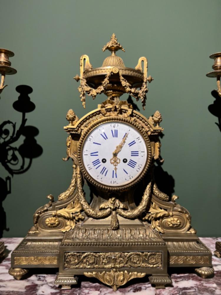 Louis XVI style clock set