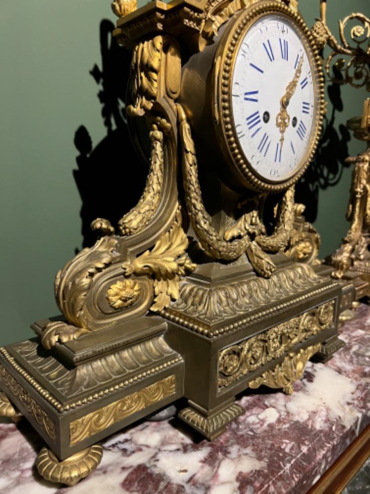 Louis XVI style clock set