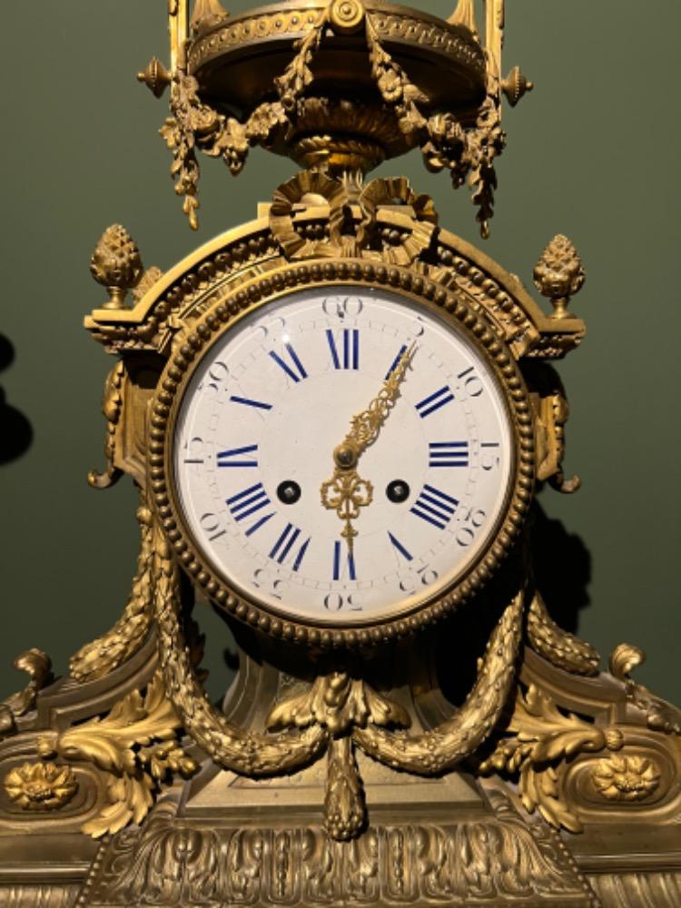 Louis XVI style clock set