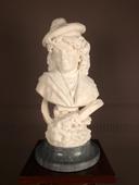 Marble bust of a young sailor signed and dated