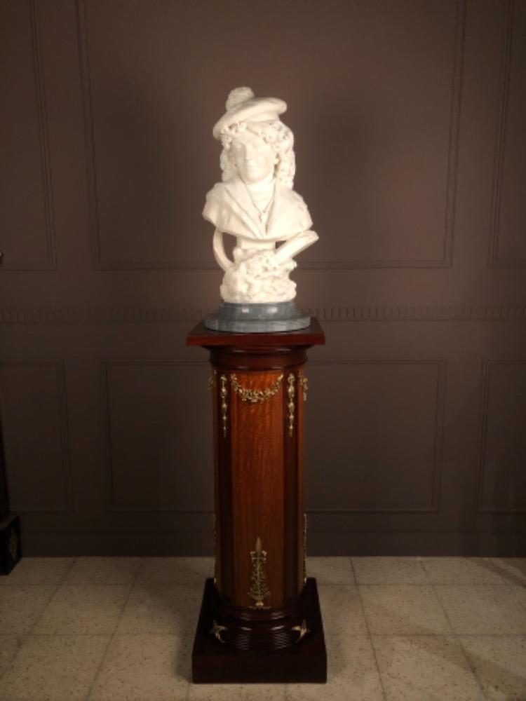 Marble bust of a young sailor signed and dated