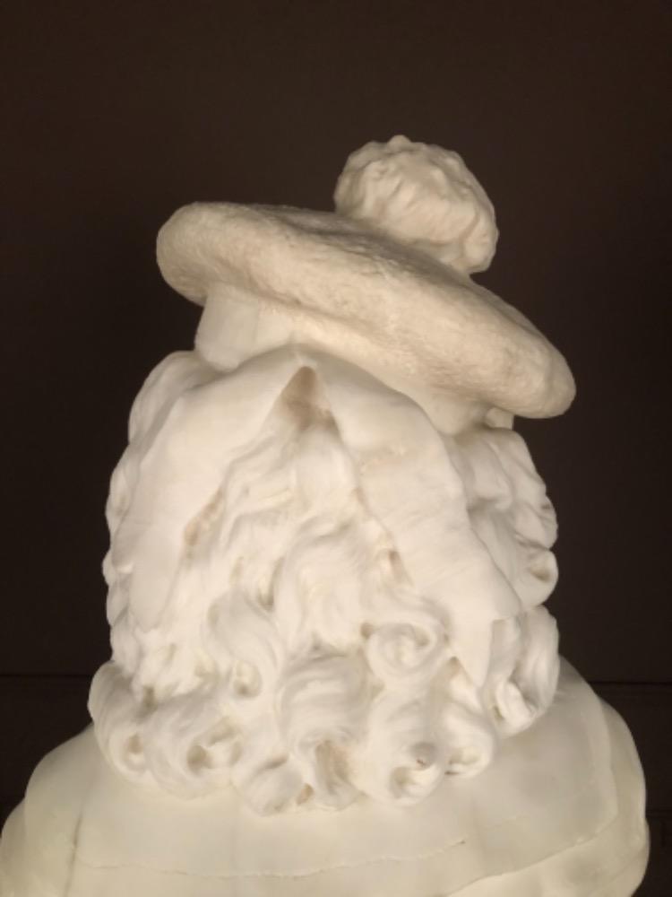 Marble bust of a young sailor signed and dated