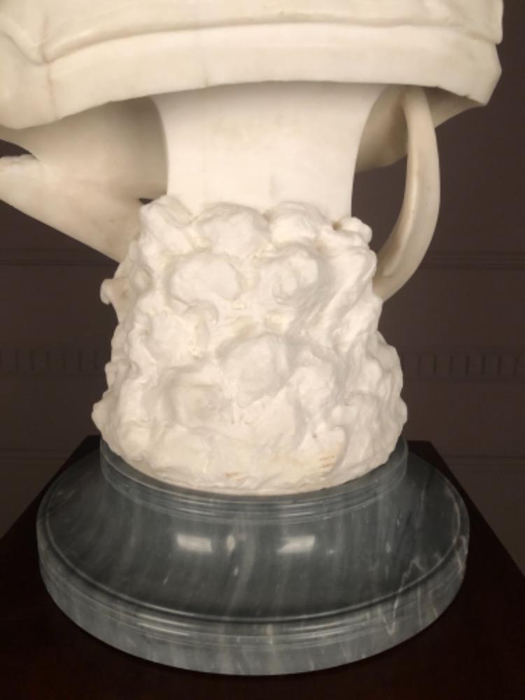 Marble bust of a young sailor signed and dated