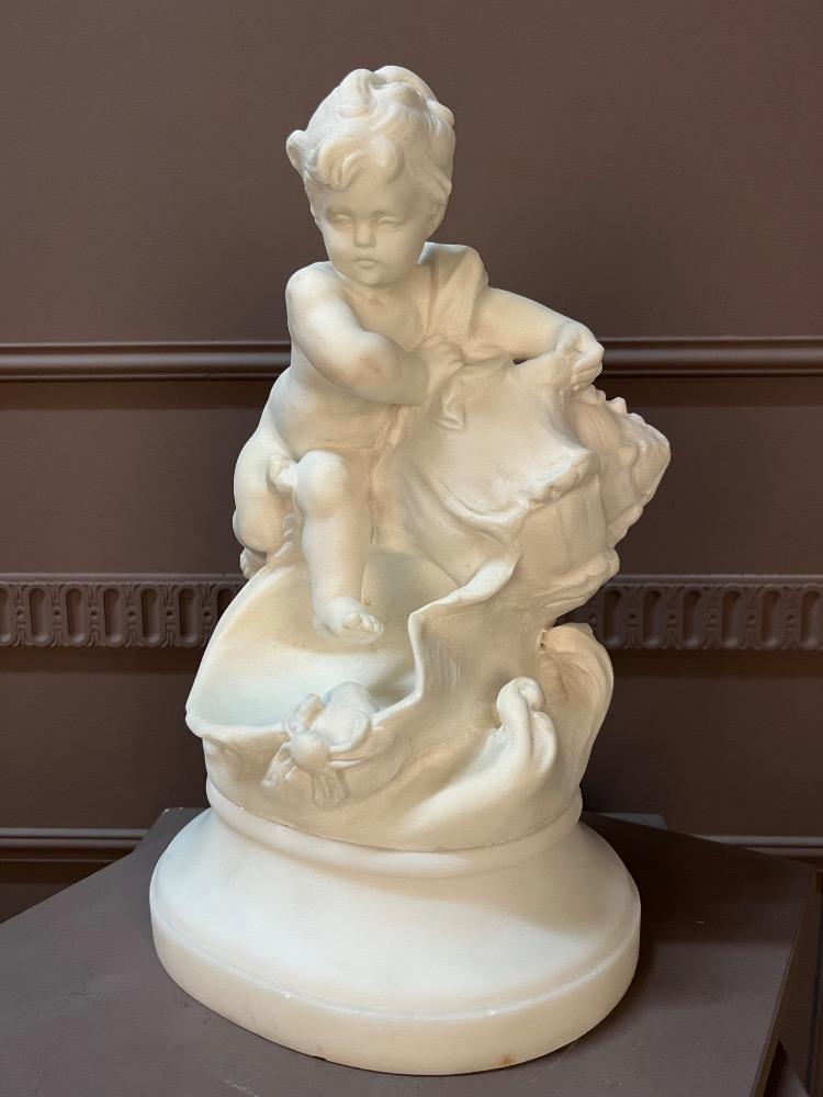 Marble sculpture signed H. Moreau