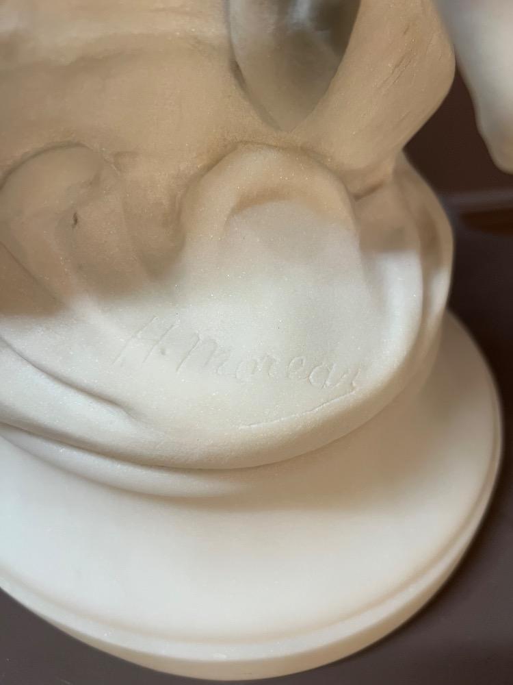 Marble sculpture signed H. Moreau