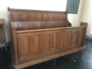 Neo gothic church bench in oak