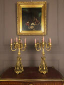 Pair of gilded bronze candelabres