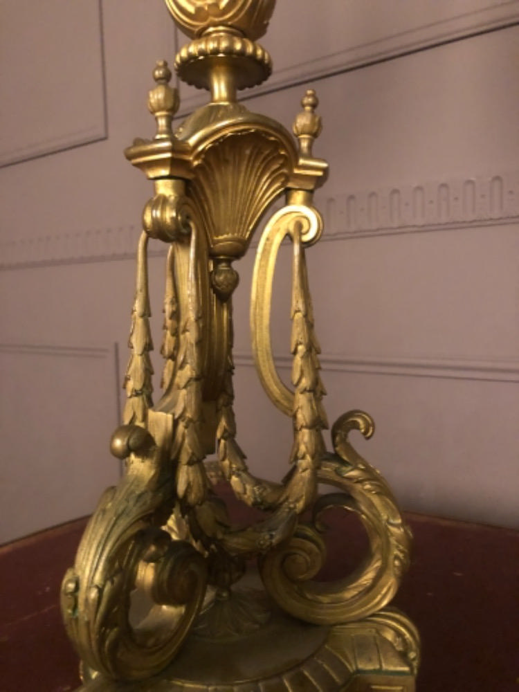 Pair of gilded bronze candelabres