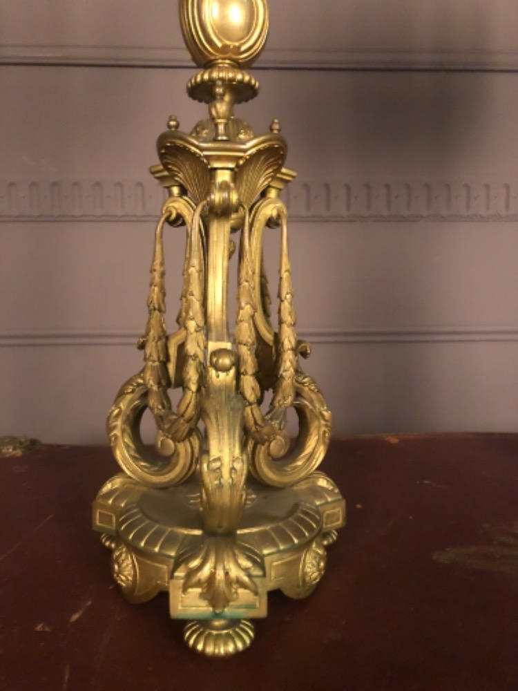 Pair of gilded bronze candelabres