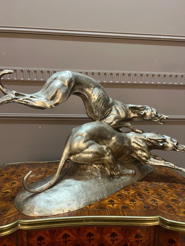 Silvered bronze animal sculpture