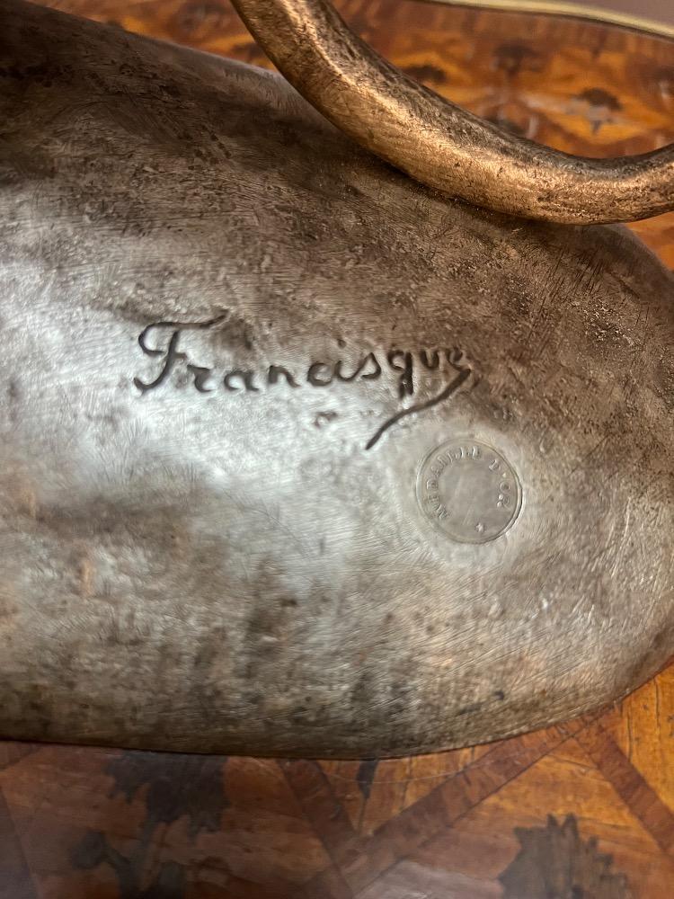 Silvered bronze animal sculpture