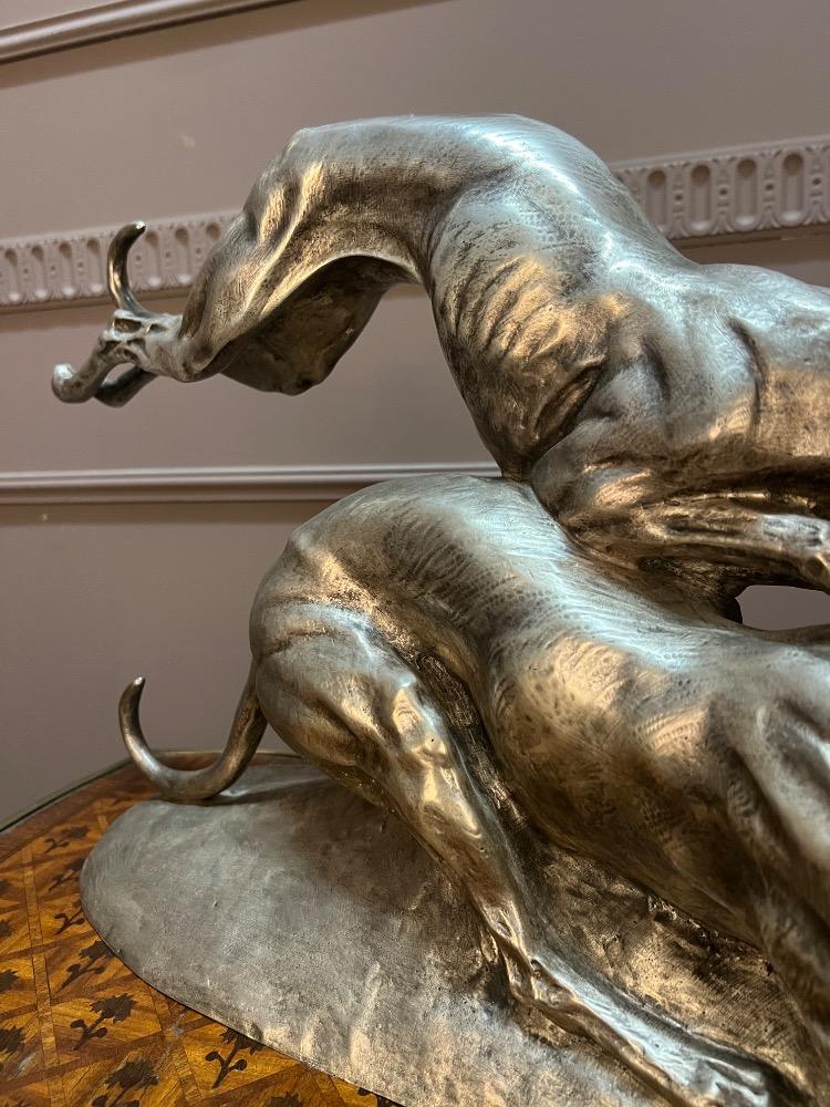 Silvered bronze animal sculpture